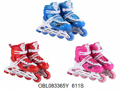 Фото товара 611S ролики PVC 1 кол со свет. 30-33