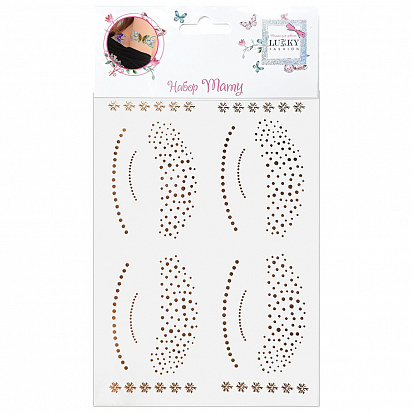 Фото товара Т21486 LUKKY FASHION набор тату веснушки,снежинки,цветочки (золото, серебро), 2 вида, 15х21см (10131