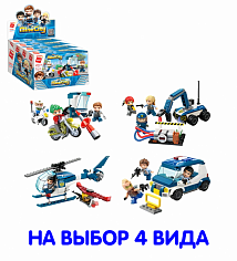 BRICK1932 Конструктор пласт. техника, с фигурками, в ассорт. в кор. в дисплее уп-4шт