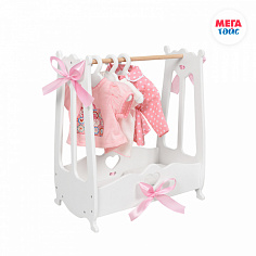МТ 71719 Вешалка для кукольной одежды (шкаф цвет белый) коллекции Diamond Princess