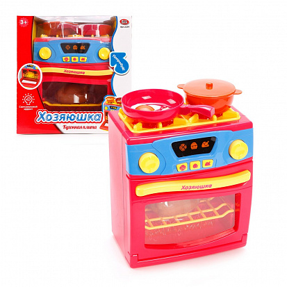 2234 Игровой набор Бытовая техника, в комплекте Плита, предметов 5шт, свет, звук, эл.пит ААх3шт не в фото