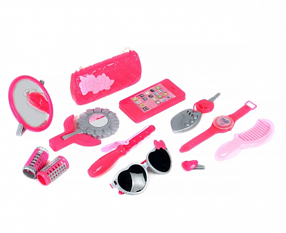 Фото IT105220 Набор "Модница"Girl's club" в наборе: ключи с брелком, телефон, сумочка, зеркало, часы, пло
