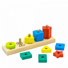 ПСЧ4002 Пирамидка Счеты, 15 деталей, геометрические фигуры