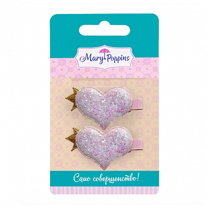 Фото товара 455393 Набор зажимов "Сердечки" 4 x 2,5 см., 2 шт.