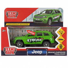 CHEROKEE-12SL-SRT Машина металл свет-звук "jeep grand cherokee спорт" 12см, инерц., зеленый. Технопа