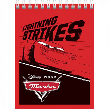 Фото товара 057090 Блокнот ХАТБЕР А6 "ТАЧКИ (DISNEY)", 40л, клетка, гребень, УФ-лак (40Б6В1гр) (057090)