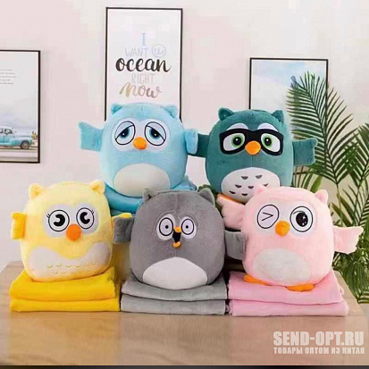 Фото товара Сова кругл с пледом 35см TT1287