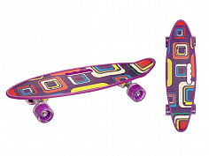IT106647 Скейтборд пластиковый с принтом и с ручкой для переноски, широкие колеса PU со светом, стой