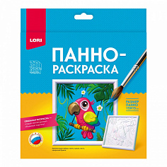 LORI Ирп-025 3D Art. Панно-раскраска 15*15см "Попугай"