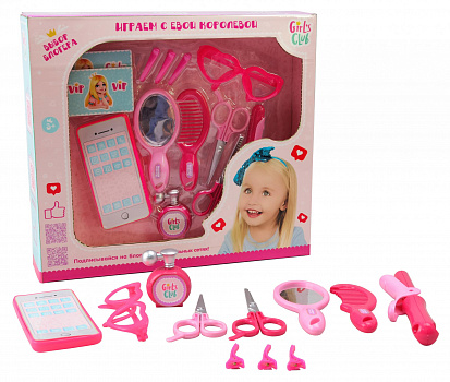 Фото товара IT106429 Набор "Модница"Girl's club" в наборе 11 предметов, в/к 33,5*30*7 см