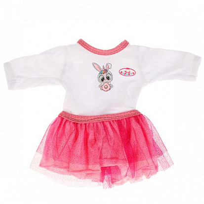 Фото OTF-2201DH-RU Одежда для кукол 40-42см платье, лосины и повязка зайка КАРАПУЗ