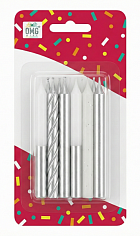 Свеча для торта 12 шт 8 см ОМ20010-95/18