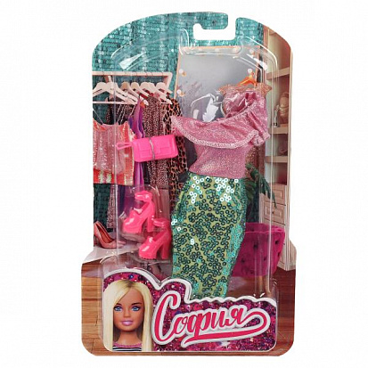 Фото SETDRESS-4-S-BB Аксессуары для кукол 29 см комп. нарядной одежды и акс для Софии,блистер КАРАПУЗ