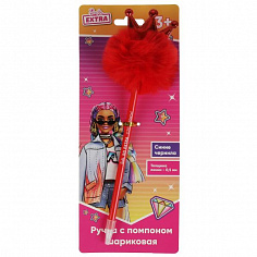 PEN2-65353-BRB Ручка шариковая БАРБИ с красным пуш.топпером, barbie extra, блистер Умка