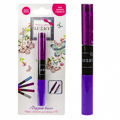 Фото товара Lukky Т18922 "Дерзкий блеск" тушь и блёстки д.ресниц 2-в-1, цвет: фиолетовый с фиолетовыми блестками