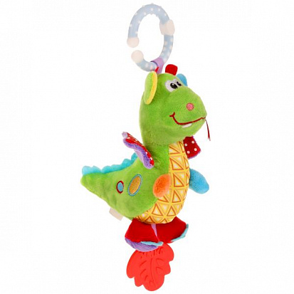 Фото RH-DINO Текстильная игрушка погремушка дракон с прорезывателем на блистере Умка