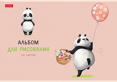 Фото товара Альбом для рисования ХАТБЕР А4 20 л. "FUNNYPANDA" скоба (074446) (60/12)