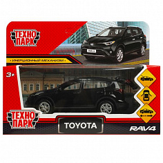 RAV4-12-BK Машина металл TOYOTA RAV4 12 см, двери, багажн, инерц. черный , кор. Технопарк