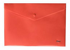 РЕ-AKk4_00003 Папка на кнопке A4 "Hatber" 180мкм красная (без штрихкода)