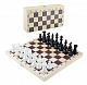 миниатюра 02-105 Шахматы обиходные пластиковые в деревянной коробке 290*145мм.