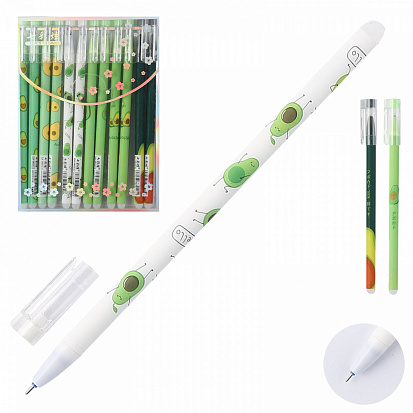 Ручка гелевая BASIR "АВОКАДО","ПИШИ-СТИРАЙ", 0,5мм, цветной с рисунком корпус, синяя (1803) фото