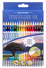 Набор цветных карандашей ACMELIAE стираемые 18цв. в катронном футляре (43739)