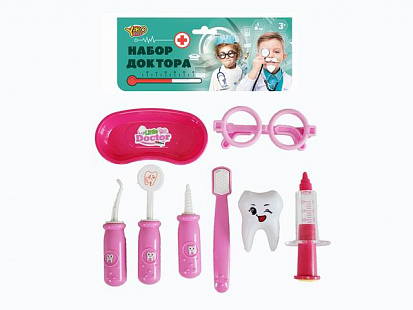 Фото товара M0266 Набор "Доктор-стоматолог" (8 предметов), в/п 19*25 см