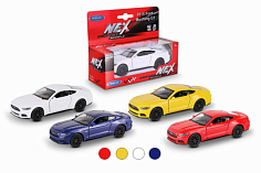 43707W Машинка WELLY 1:38 Ford Mustang GT 2015, пруж. мех., цвет в асс.