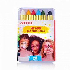 Мелки для грима лица и тела "deVENTE" 6 классических цветов, в пластиковой упаковке с подвесом (8078