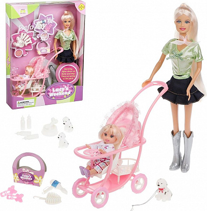 Фото 20958 Игровой набор Defa Luсy Маленькая мама, в комплекте 2 куклы, предметов 17шт, кор