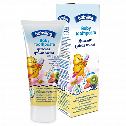 Фото товара DB013 BABYLINE Детская зубная паста со вкусом Тутти-Фрутти, 75 мл