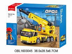 M38-B1195 Конструктор Sluban машина строительный КРАН с фигуркой, 293дет