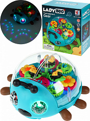 2239838 "Божья коровка с шестеренками" (свет,звук,бат.3хАА не в к-те) (12,5x14,3x7,2 см) (Арт. 22398