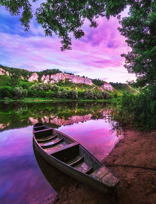 Фото товара MPZCF9-M Collection FLORA. Лодка на закате. 110 деталей. Размер 28,8 х 20,2см. Средний размер детали