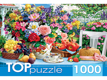 Фото товара ХТП1000-2174 TOPpuzzle. ПАЗЛЫ 1000 элементов. ХТП1000-2174 Летний натюрморт и шляпа