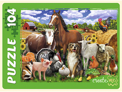 Фото товара П104-9785 ПАЗЛЫ 104 элемента. ДОМАШНИЕ ЖИВОТНЫЕ №2. Арт. П104-9785
