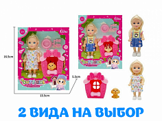 6205B кукла с питомцем набор 2 вида микс 4.5 дюйм
