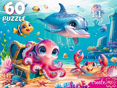 П60-5990 ПАЗЛЫ 60 элементов. МОРСКИЕ ЖИТЕЛИ (Арт. П60-5990)