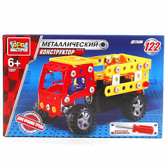 WW-1207-R КОНСТРУКТОР МЕТАЛЛ. "ГОРОД МАСТЕРОВ" ГРУЗОВИК, 122ДЕТ. В РУСС. КОР.