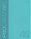 миниатюра Тетрадь А5 48 л. линия ХАТБЕР "PROGRESSIVE", пластик, скоба, бирюзовая (080174) (1/100)