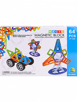 2001535 Магнитный конструктор "Магический магнит"(36х4х24 см)(64 детали, в коробке) ( Арт. 2001535) фото