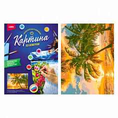 LORI Кпн-023 Картина по номерам на картоне 28,5*38 см "Золотой рассвет"