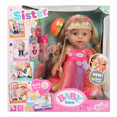 829349 кукла BABY BORN блондинка систер с расческой