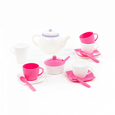 ПОЛЕ58966 Набор детской посуды "Алиса" на 4 персоны (18 элементов) (в сеточке)