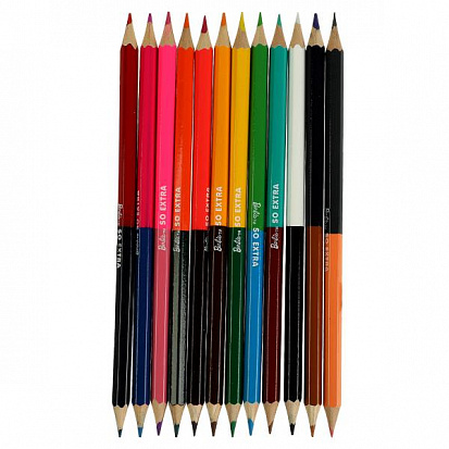 Фото CPD12-67344-BRB Цветные карандаши БАРБИ двусторонние, 24цв (12 шт.), barbie extra Умка