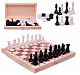 миниатюра 02-119 Шахматы обиходные пластиковые + шашки пластиковые, в деревянной доске 290х145мм