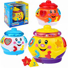 0915 Развивающая игрушка "Поющий горшочек" на батарейках, в коробке