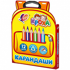Карандаши цветные ЛУЧ "КРОХА", 12цв., утолщенные, укороченные (33С 2194-08) (12/96)