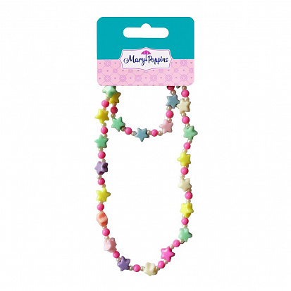 Фото товара 455218 Набор бусы и браслет "Звездочки"