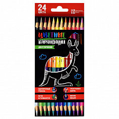 ФЕ-58581 Карандаши 12шт 24цв. двусторонние, трехгранные, КЕНГУРУ Феникс